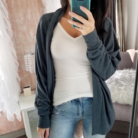 Sweaters - Teal Loose Fit Dolman Cardigan Oversized Slouchy